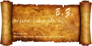 Bricht Zakariás névjegykártya